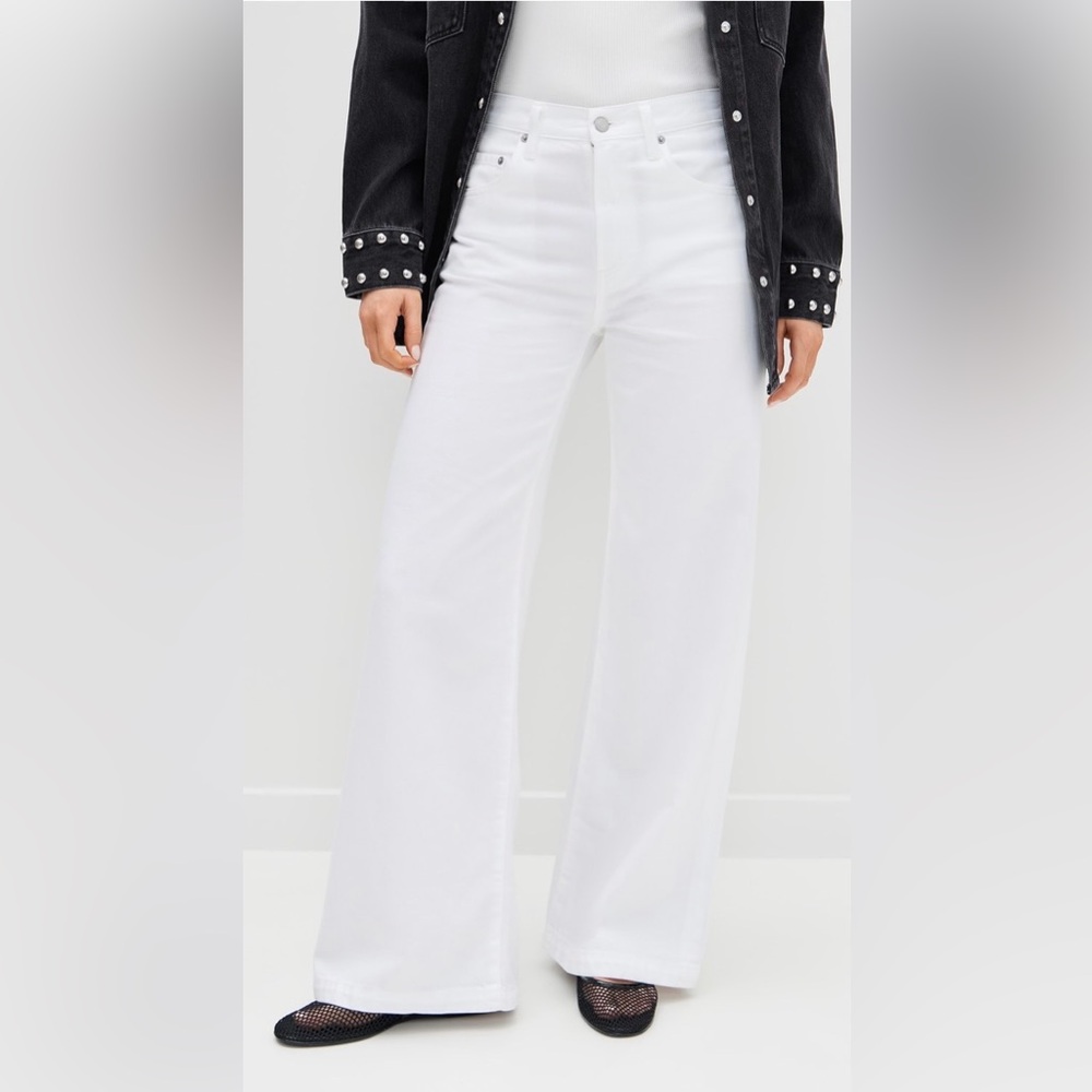 pistola White Wide-Leg Flare Jeans
